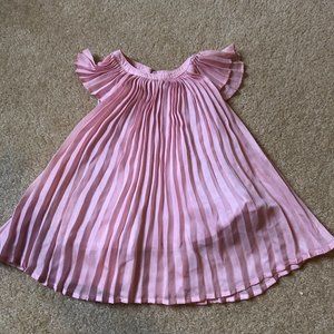 EUC Beautiful shimmery pink pleated dress 12-18m